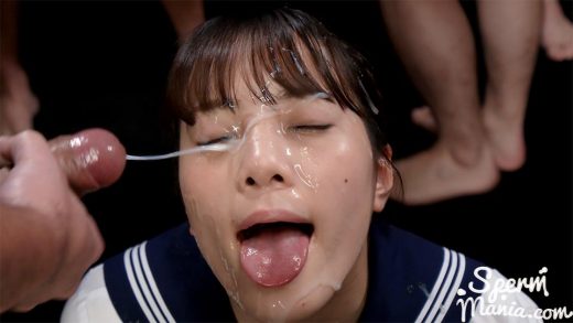 Aya Komatsu's Sticky Bukkake Facial